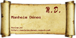 Manheim Dénes névjegykártya